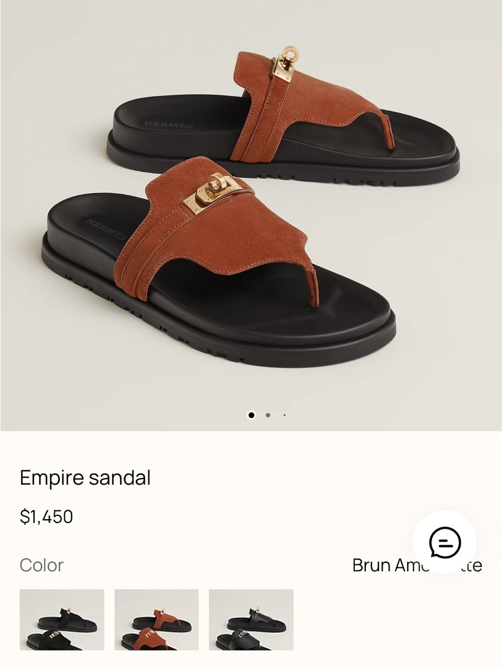 Women’s suede Hermes empire sandal size 38 - Picture 5 of 7